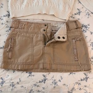 vintage distressed cargo mini skirt